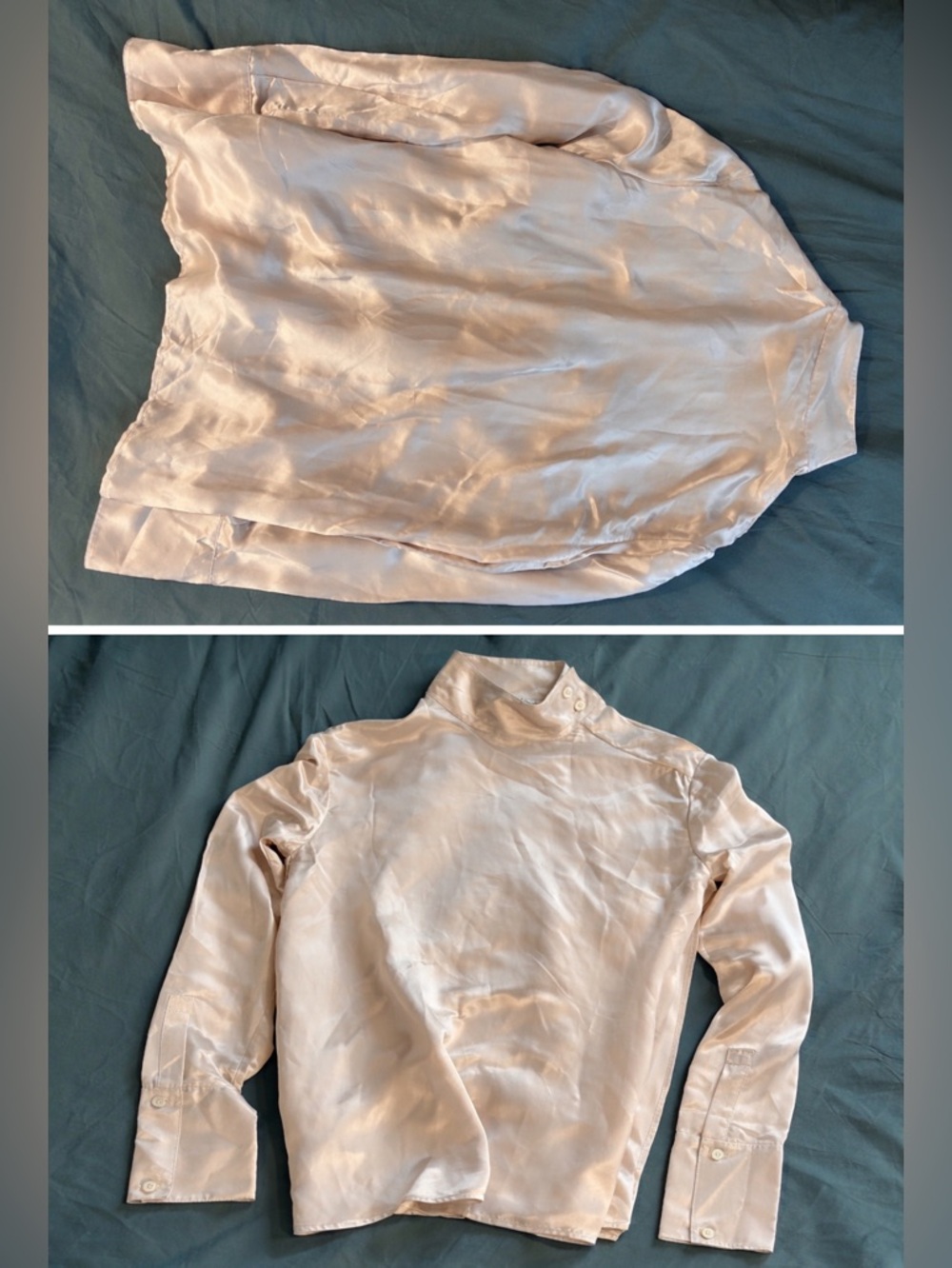 Acne Cream Satin High-Neck Blouse - Picture 2 of 8